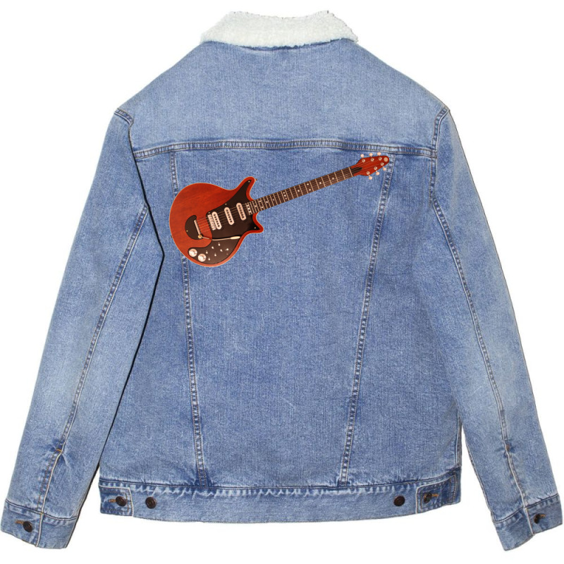 Brian Mayx27s Guitar Red Special Classic Tshirt Unisex Sherpa-lined Denim Jacket | Artistshot