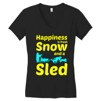 Husky Sledding Sled Dog Racing Alaskan Racer Dad Women's V-neck T-shirt | Artistshot