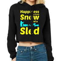 Husky Sledding Sled Dog Racing Alaskan Racer Dad Cropped Hoodie | Artistshot