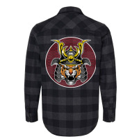 Tiger Samurai Helmet Funny Japanese Warrior Design Flannel Shirt | Artistshot