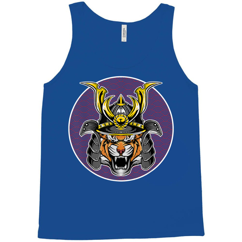 Tiger Samurai Helmet Funny Japanese Warrior Design Tank Top by beetuledwell8 | Artistshot