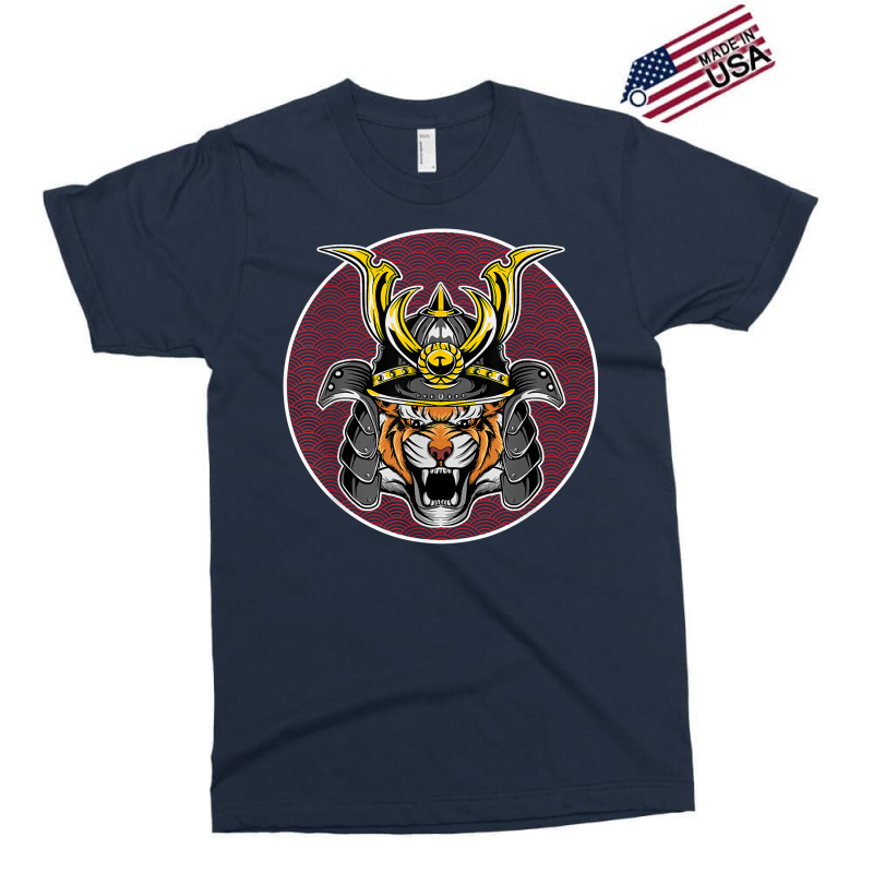 Tiger Samurai Helmet Funny Japanese Warrior Design Exclusive T-shirt by beetuledwell8 | Artistshot