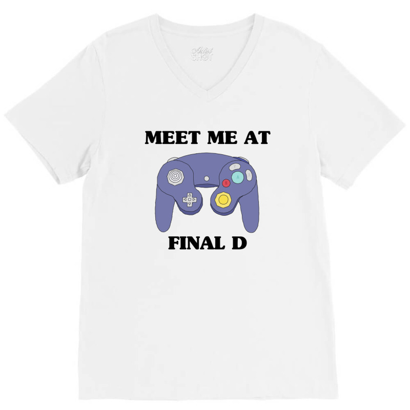 Smash Controller Melee Video Game Controller Illustration Final Destin V-Neck Tee by SandeeNardi | Artistshot