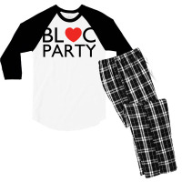 Bloc Party Heart   80s Men's 3/4 Sleeve Pajama Set | Artistshot