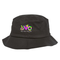 Peace Love King Cake Funny Mardi Gras Party Carnival 133 Bucket Hat | Artistshot