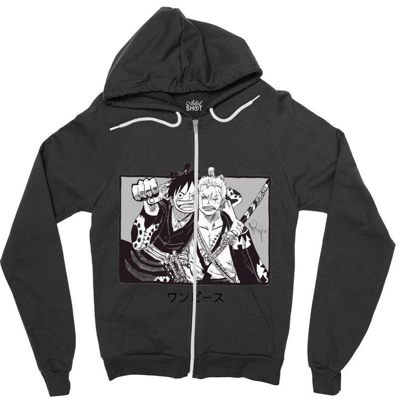 Luffy And Zoro   One Piece Zipper Hoodie | Artistshot