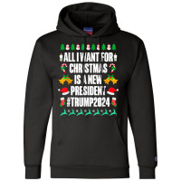 All I Want Is A New President For Christmas Trump 2024 Xmas T Shirt Champion Hoodie | Artistshot