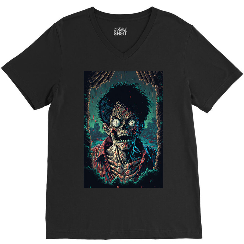 Zombie Luffy V-neck Tee | Artistshot