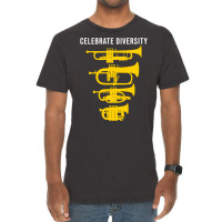 Celebrate Diversity Funny Trumpet Flugelhorn Cornet Pocket Trumpet Gif Vintage T-shirt | Artistshot