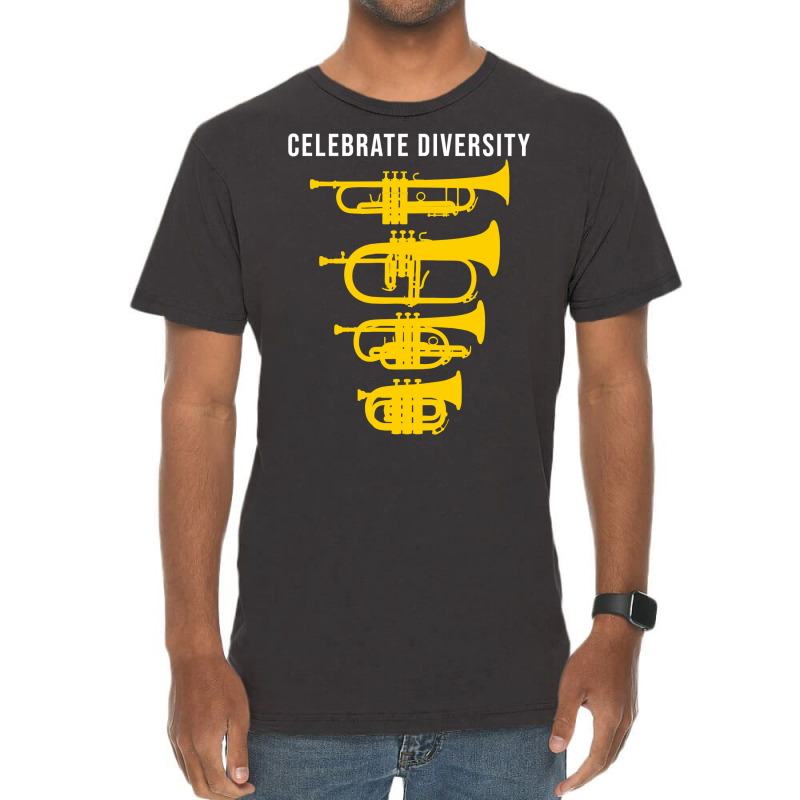 Celebrate Diversity Funny Trumpet Flugelhorn Cornet Pocket Trumpet Gif Vintage T-Shirt by yazidukolopt | Artistshot