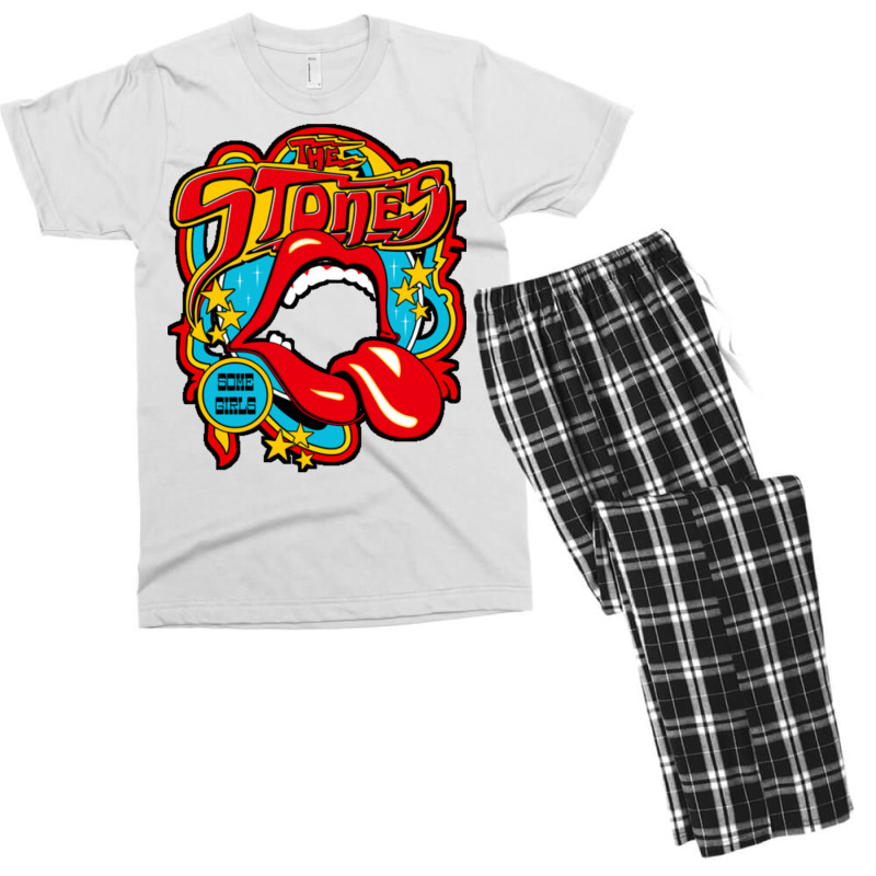 Somegil's Vintage Rollinstones Men's T-shirt Pajama Set | Artistshot