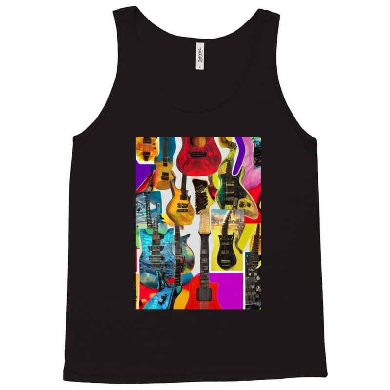 Copy Of Tie Dye Tile Electric Guitar Trippy Fire Hippie Jimi Display P Tank Top by AnnaChampion | Artistshot