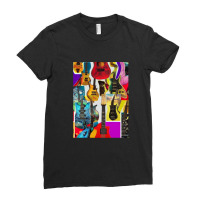 Copy Of Tie Dye Tile Electric Guitar Trippy Fire Hippie Jimi Display P Ladies Fitted T-shirt | Artistshot