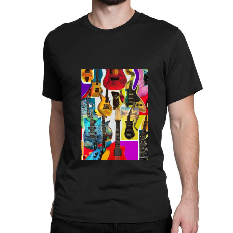 Copy Of Tie Dye Tile Electric Guitar Trippy Fire Hippie Jimi Display P Classic T-shirt by AnnaChampion | Artistshot