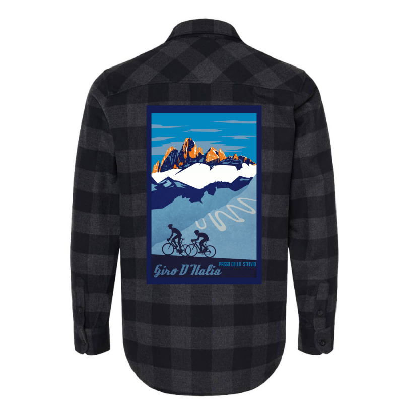 Giro D' Italia Retro  Passo Dello Stelvio Cycling Poster Flannel Shirt by nianaraegana | Artistshot