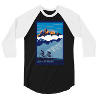 Giro D' Italia Retro  Passo Dello Stelvio Cycling Poster 3/4 Sleeve Shirt | Artistshot