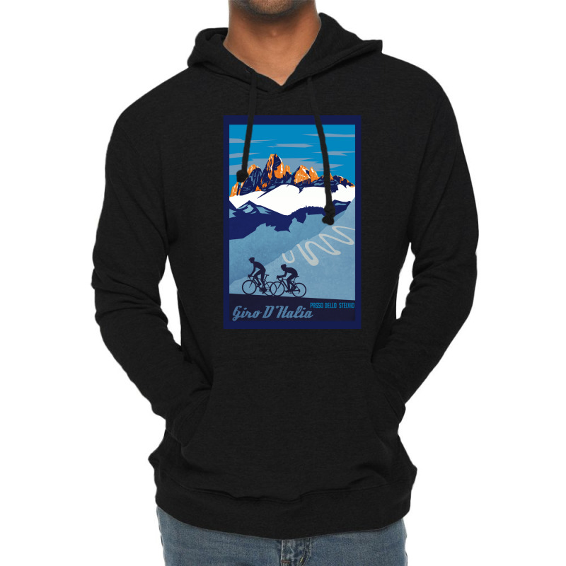 Giro D' Italia Retro  Passo Dello Stelvio Cycling Poster Lightweight Hoodie by nianaraegana | Artistshot