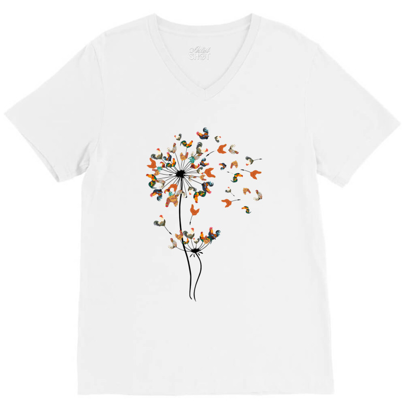 Dandelion Chicken Flower   Floral Chicken Tree Lover V-Neck Tee by DonnaSchennum1234 | Artistshot