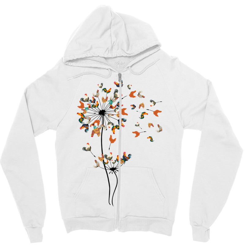 Dandelion Chicken Flower   Floral Chicken Tree Lover Zipper Hoodie by DonnaSchennum1234 | Artistshot