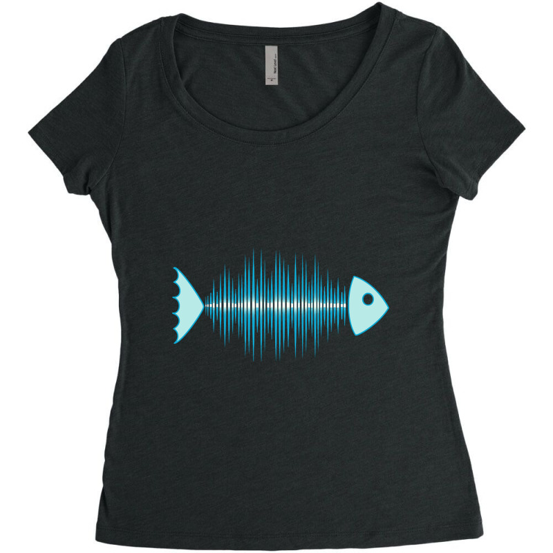 Trending Fish Bones Music Soundwave Women's Triblend Scoop T-shirt by macklinsampson | Artistshot