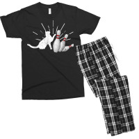 Alley Cat Tipping Pins Funny Bowling T Shirt Men's T-shirt Pajama Set | Artistshot