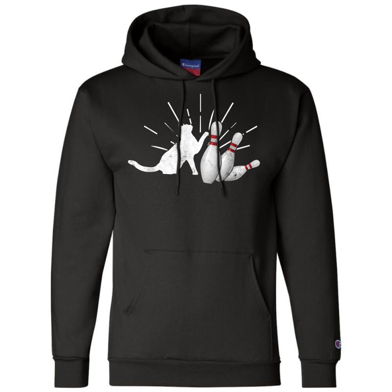 Alley Cat Tipping Pins Funny Bowling T Shirt Champion Hoodie | Artistshot