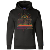 Synthwave Cat On Synthesizer Essential Champion Hoodie | Artistshot