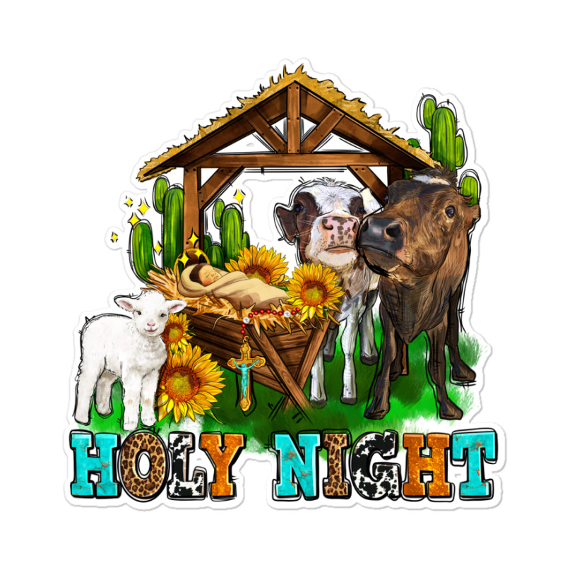 Holy Nıght Cows And Sunflowers Sticker | Artistshot