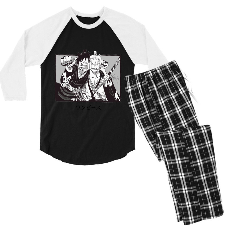 Luffy And Zoro   One Piece Men's 3/4 Sleeve Pajama Set | Artistshot