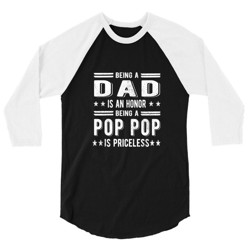 Pop Pop Grandpa Fathers Day Pop Pop Grandfather 3/4 Sleeve Shirt | Artistshot