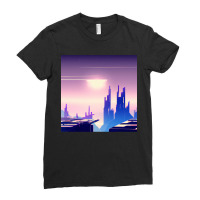 Desert Futuristic Landscape Ladies Fitted T-shirt | Artistshot