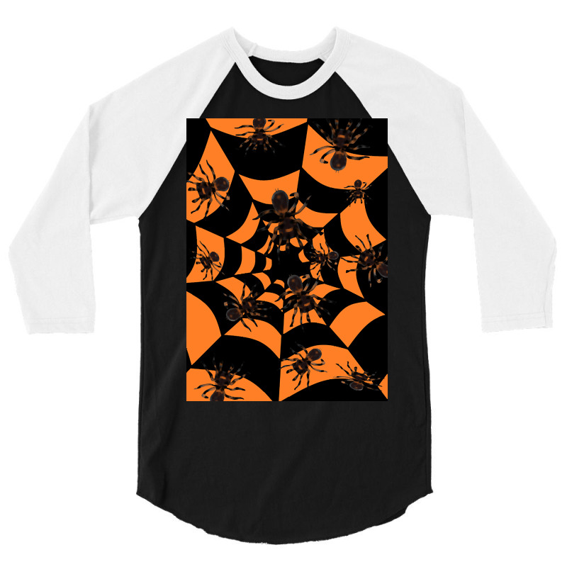 Hot Trend Halloween Tarantula Spiders In Orange And Black Tunnel 3/4 Sleeve Shirt | Artistshot