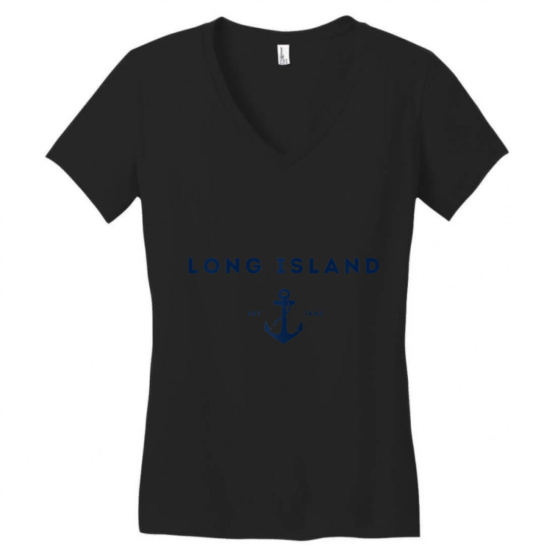 Long Island New York Est 1640 Raglan Baseball Tee Women's V-Neck T-Shirt by matheeishilo | Artistshot