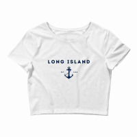 Long Island New York Est 1640 Raglan Baseball Tee Crop Top | Artistshot