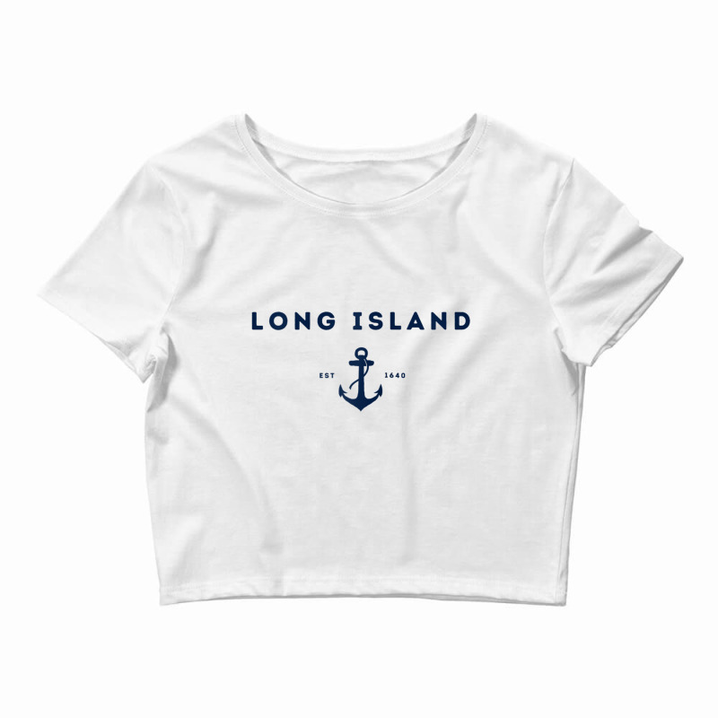 Long Island New York Est 1640 Raglan Baseball Tee Crop Top by matheeishilo | Artistshot