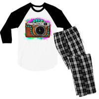 Tie Dye Gemstone Vintage Camera Men's 3/4 Sleeve Pajama Set | Artistshot