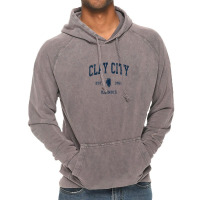 Clay City Illinois Il Vintage Athletic Navy Sports Design Vintage Hoodie | Artistshot