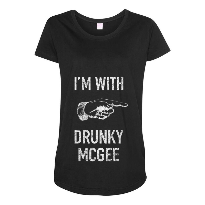 Couple St Patricks Day S I M With Drunky Mcgee Funny Maternity Scoop Neck T-shirt by Iribe890 | Artistshot