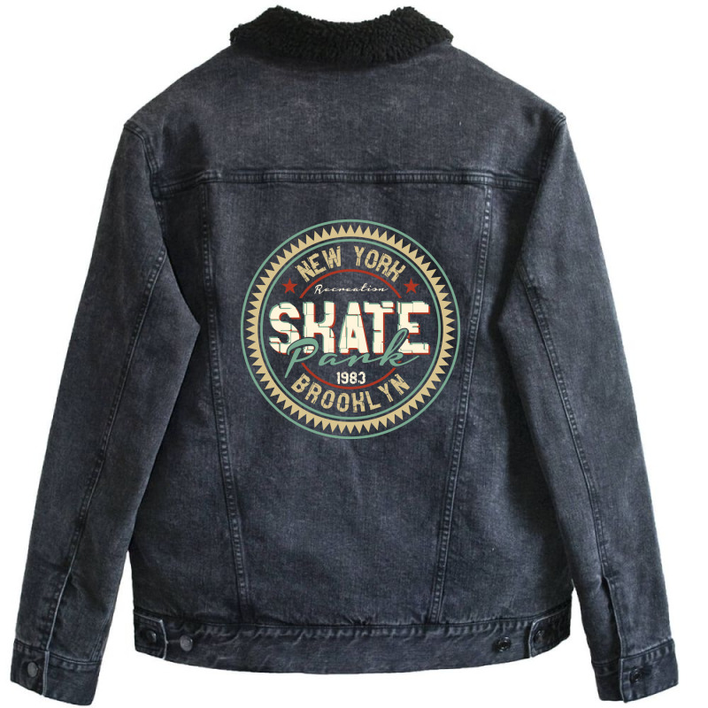 Skate Park Unisex Sherpa-lined Denim Jacket | Artistshot