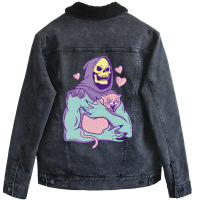 Skeletor's Cat Premium Scoop Unisex Sherpa-lined Denim Jacket | Artistshot