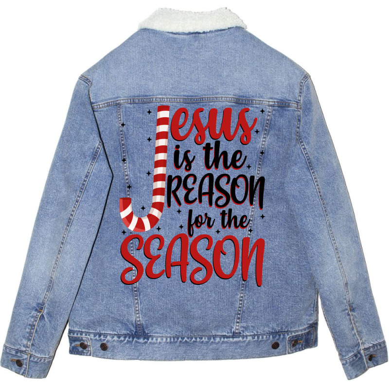 Jesus Is The Reason For The Season For Light Unisex Sherpa-Lined Denim Jacket by autlu2024 | Artistshot