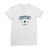 Chestnut Illinois Il Vintage Athletic Navy Sports Design Ladies Fitted T-shirt | Artistshot