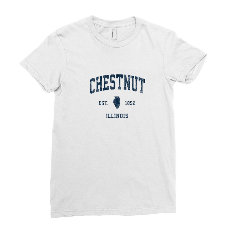 Chestnut Illinois Il Vintage Athletic Navy Sports Design Ladies Fitted T-Shirt by legatgzlezy | Artistshot