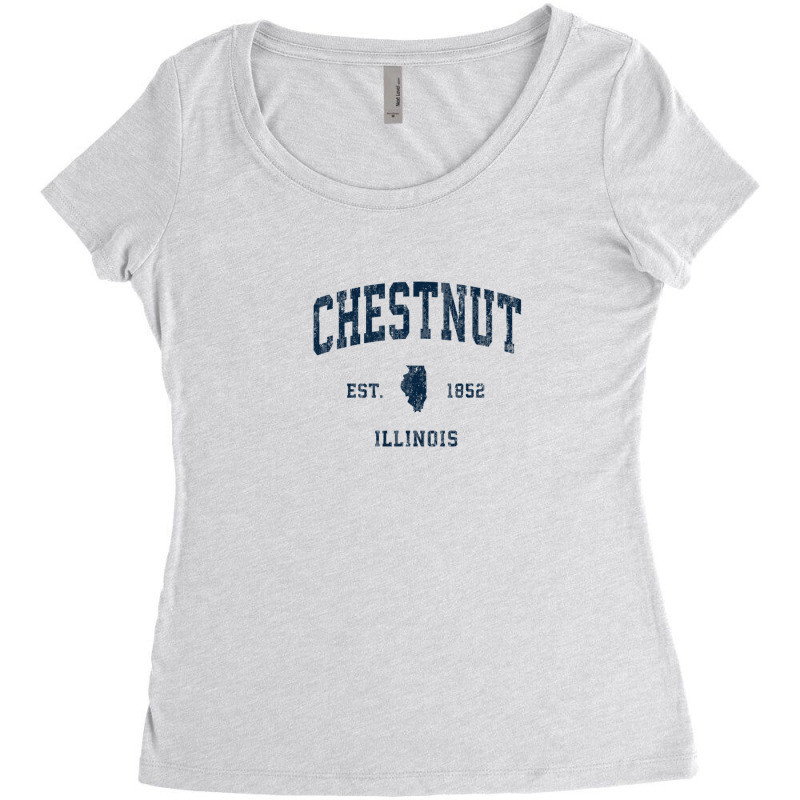 Chestnut Illinois Il Vintage Athletic Navy Sports Design Women's Triblend Scoop T-shirt by legatgzlezy | Artistshot