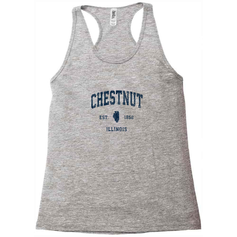 Chestnut Illinois Il Vintage Athletic Navy Sports Design Racerback Tank by legatgzlezy | Artistshot