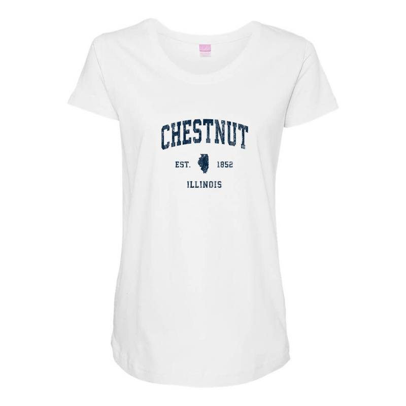 Chestnut Illinois Il Vintage Athletic Navy Sports Design Maternity Scoop Neck T-shirt by legatgzlezy | Artistshot