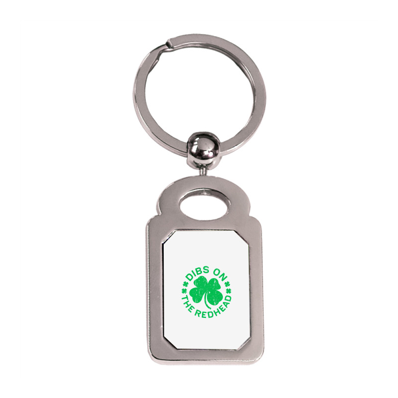 Dibs On The Redhead  St Patricks Day Silver Rectangle Keychain | Artistshot