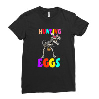 Hunting Egg Dinosaur Bone Bunny Ear Boy Kid Toddler Gift Ladies Fitted T-shirt | Artistshot