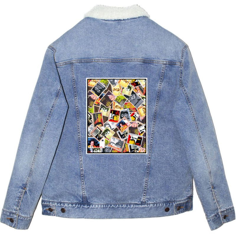 Vintage Argentine Tango Orchestra Album Stamps Pop Art Unisex Sherpa-lined Denim Jacket | Artistshot