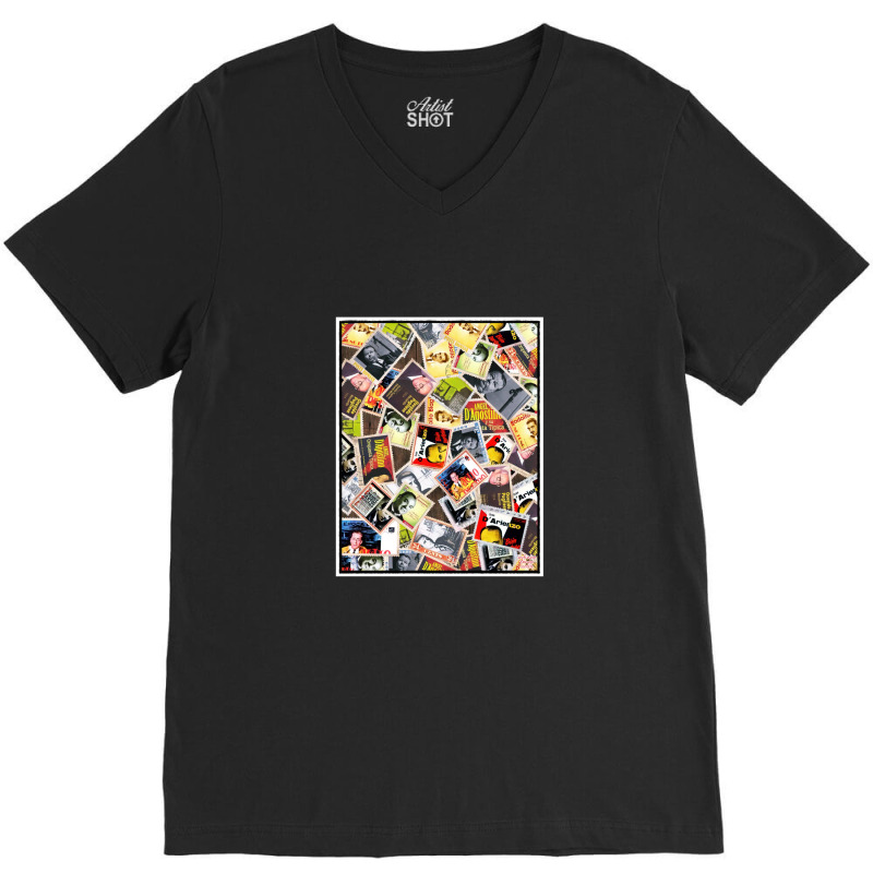 Vintage Argentine Tango Orchestra Album Stamps Pop Art V-neck Tee | Artistshot